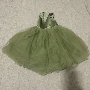 Source Unknown Olive Green Kids Formal Dress